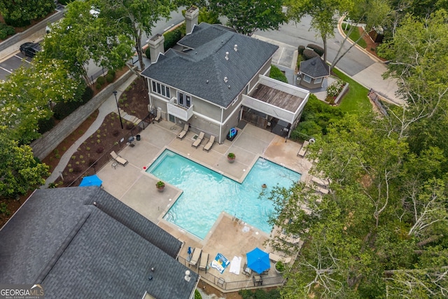 9 Saint Claire Ln NE, Atlanta, GA 30324 - aerial view of property and surrounding area featuring a pool