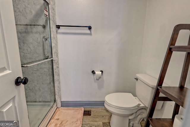 104 View St, Clarkesville, GA 30523 - full bathroom with a stall shower and wood finished floors