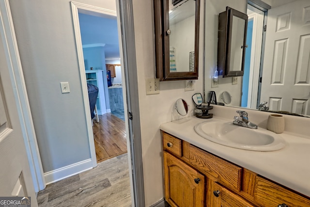 104 View St, Clarkesville, GA 30523 - bathroom featuring wood finished floors and vanity