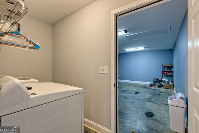 104 View St, Clarkesville, GA 30523 - washroom with washer / dryer and attic access