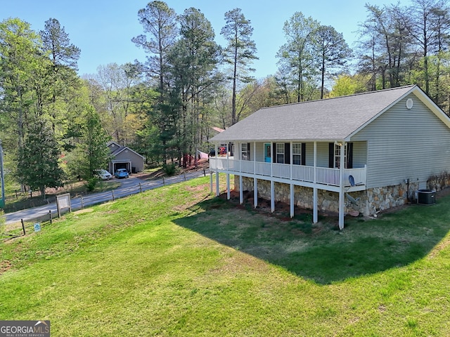 104 View St, Clarkesville, GA 30523 - view of front of property with a porch, roof with shingles, and a detached garage