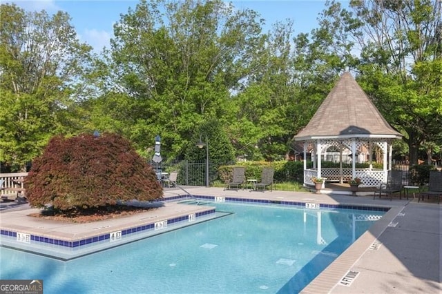 3707 Vineyards Lake Cir NW Unit 22, Kennesaw, GA 30144 - community pool featuring a gazebo