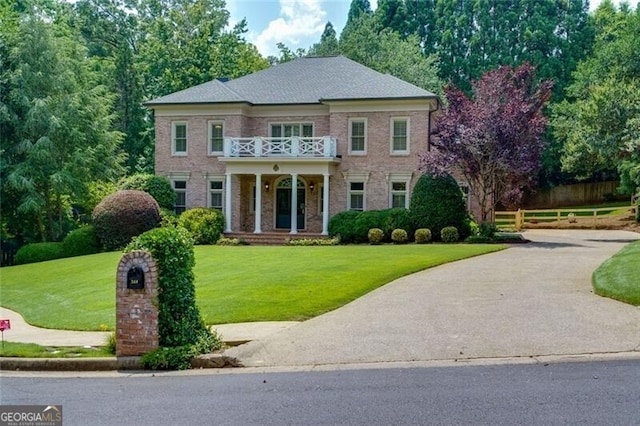 360 Hannaford Dr, Roswell, GA 30075 - colonial inspired home with a balcony and brick siding