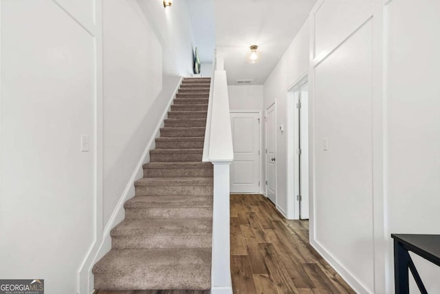 3641 Princeton Ave, Atlanta, GA 30337 - stairs featuring wood finished floors