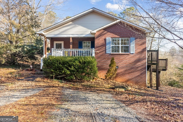110 Clearview St, Clarkesville, GA 30523 - view of front of property with brick siding and covered porch