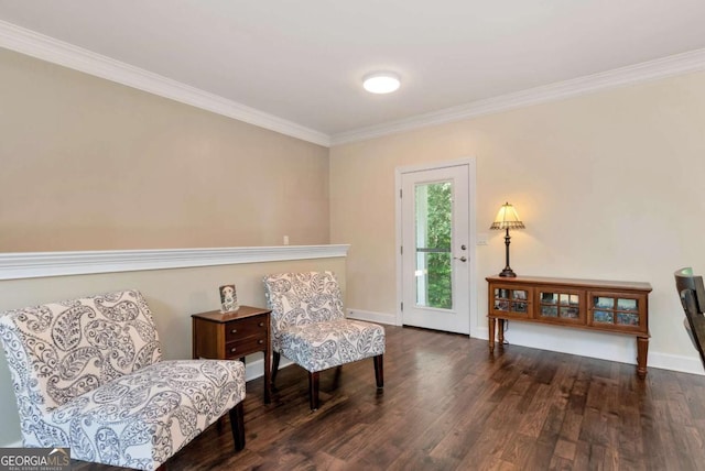 4882 Rabbit Farm Rd, Loganville, GA 30052 - sitting room featuring crown molding and wood finished floors