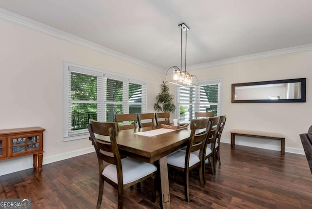 4882 Rabbit Farm Rd, Loganville, GA 30052 - dining room with ornamental molding, wood finished floors, and a chandelier