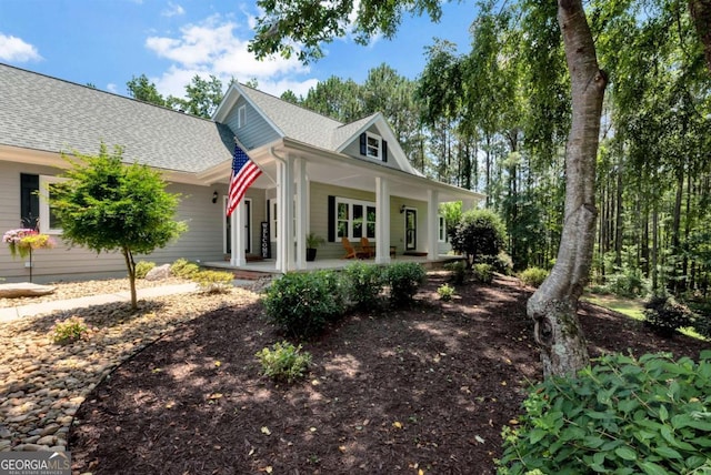 4882 Rabbit Farm Rd, Loganville, GA 30052 - view of front of home with a porch and roof with shingles