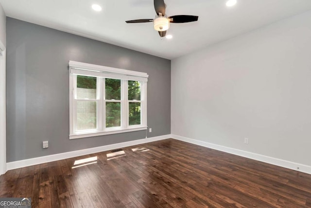 4882 Rabbit Farm Rd, Loganville, GA 30052 - unfurnished room featuring hardwood / wood-style floors, ceiling fan, and recessed lighting