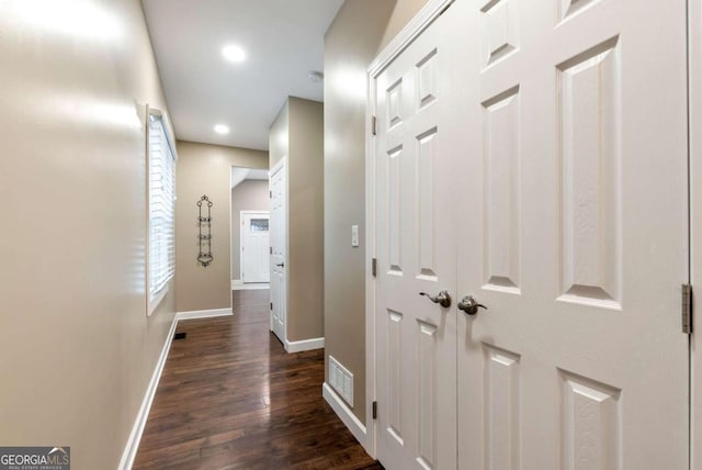 4882 Rabbit Farm Rd, Loganville, GA 30052 - hallway featuring dark wood finished floors and recessed lighting