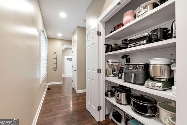 4882 Rabbit Farm Rd, Loganville, GA 30052 - corridor with wood finished floors and recessed lighting