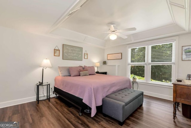 4882 Rabbit Farm Rd, Loganville, GA 30052 - bedroom featuring dark wood finished floors and ceiling fan