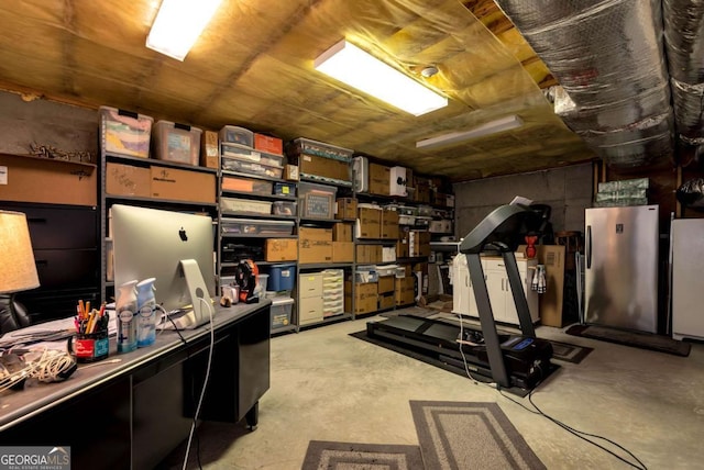 4882 Rabbit Farm Rd, Loganville, GA 30052 - basement featuring freestanding refrigerator and refrigerator