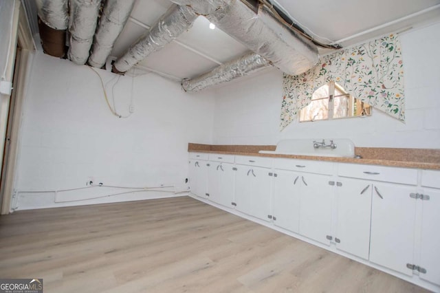 508 College St, Bowdon, GA 30108 - basement featuring a sink and light wood finished floors