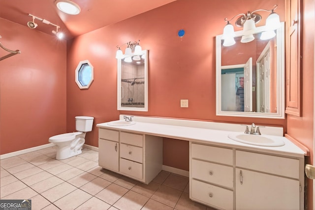 290 Bear Cave Trl, Lakemont, GA 30552 - full bathroom with double vanity, tile patterned flooring, and a shower
