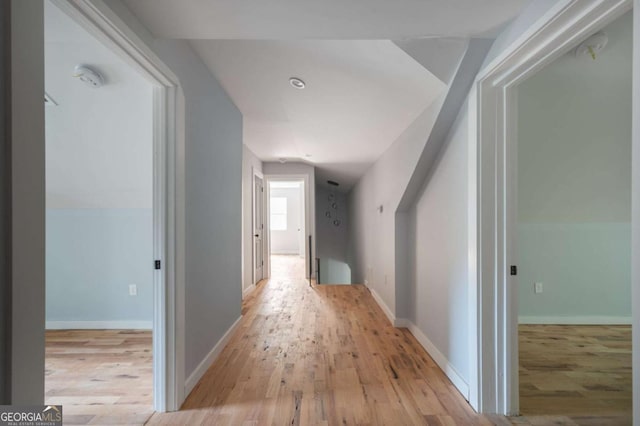 1630 Ezra Church Dr NW, Atlanta, GA 30314 - hall featuring lofted ceiling and light wood-type flooring