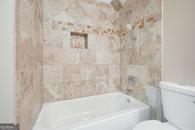 6665 Flagstone Ct, Cumming, GA 30028 - bathroom featuring toilet and bathtub / shower combination