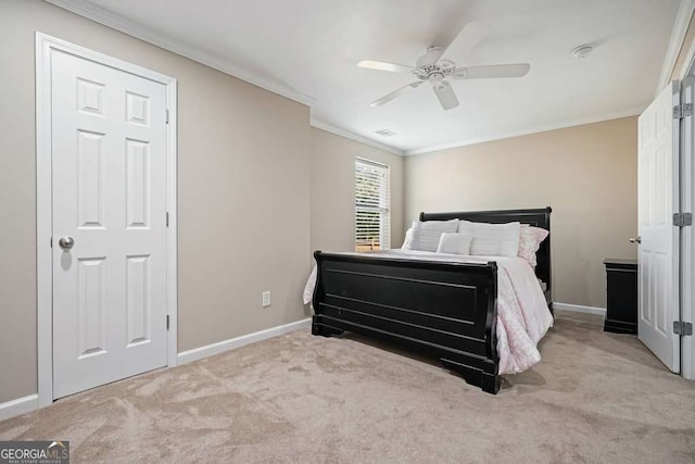 6665 Flagstone Ct, Cumming, GA 30028 - carpeted bedroom featuring ornamental molding and ceiling fan