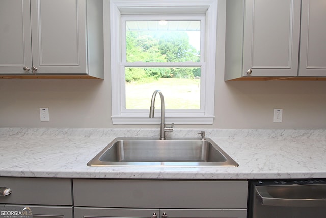 413 Spring Village Rd SE, Lindale, GA 30147 - kitchen featuring dishwasher and gray cabinetry