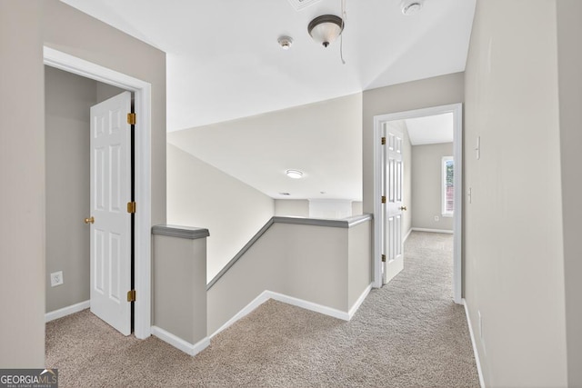591 Wendlebury Ct, Alpharetta, GA 30004 - hallway featuring carpet and an upstairs landing