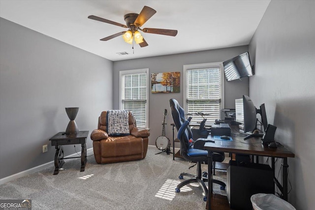 428 Gold Xing, Canton, GA 30114 - office space with ceiling fan and carpet flooring