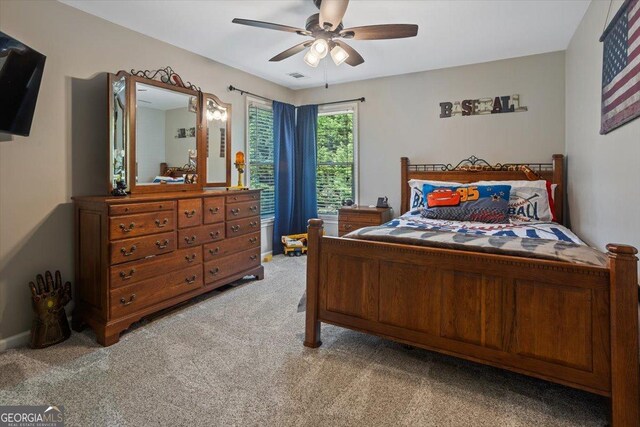 428 Gold Xing, Canton, GA 30114 - bedroom with light colored carpet and ceiling fan