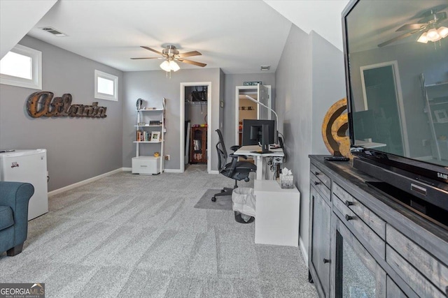 428 Gold Xing, Canton, GA 30114 - office space featuring ceiling fan and carpet floors