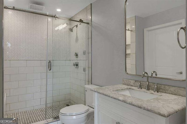 361 17th St Unit 910, Atlanta, GA 30363 - bathroom with a shower stall and vanity