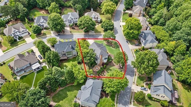 295 Sagamore Cv NW, Sugar Hill, GA 30518 - aerial view of residential area featuring property parcel outlined