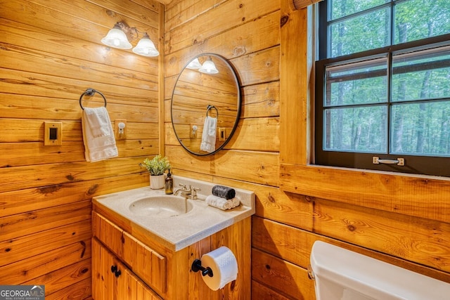 371 Abbott Top Rd, Ellijay, GA 30540 - half bath with wood walls and vanity