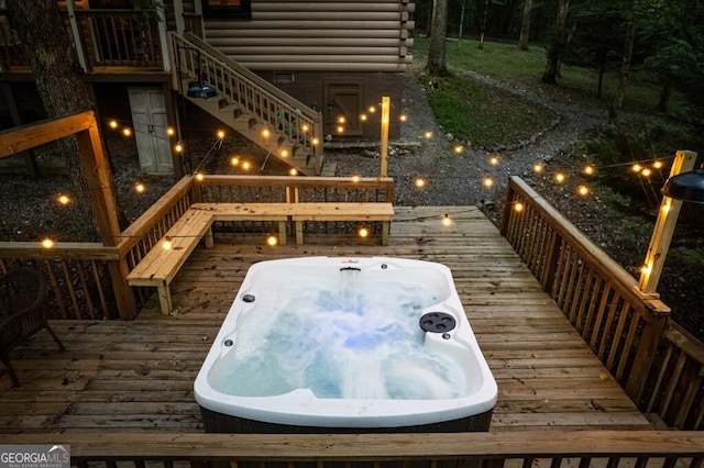 371 Abbott Top Rd, Ellijay, GA 30540 - wooden terrace with stairway