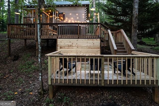 371 Abbott Top Rd, Ellijay, GA 30540 - wooden terrace featuring stairway