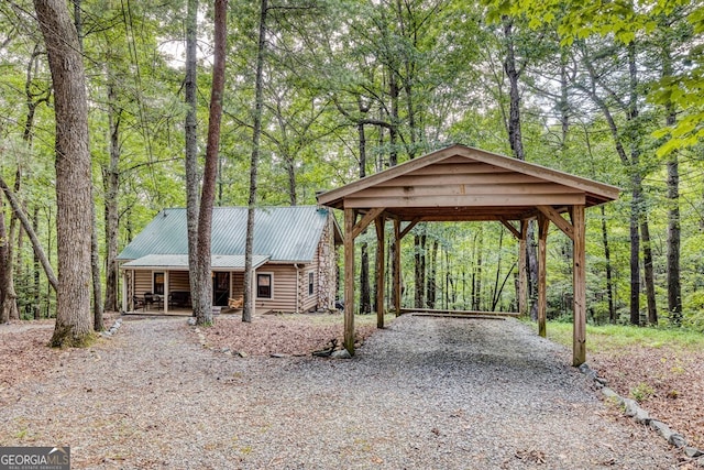 371 Abbott Top Rd, Ellijay, GA 30540 - view of home's community featuring gravel driveway, a view of trees, and a detached carport