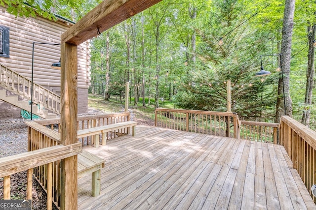 371 Abbott Top Rd, Ellijay, GA 30540 - wooden terrace with stairway