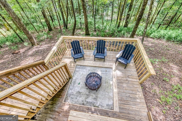 371 Abbott Top Rd, Ellijay, GA 30540 - wooden terrace with a fire pit