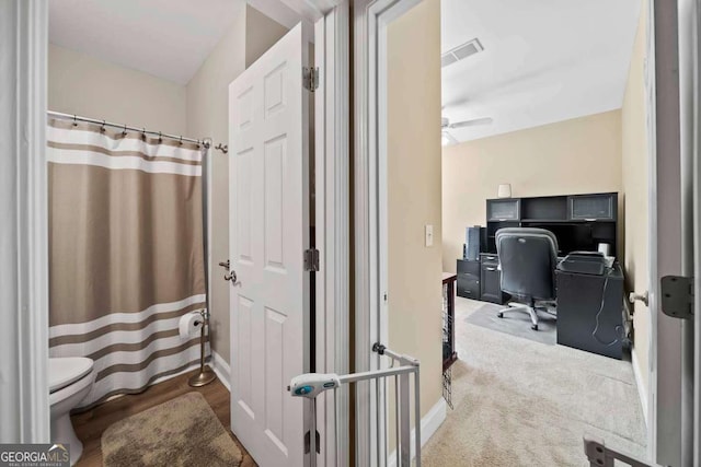 7198 Golfside Dr SE, Covington, GA 30014 - office with baseboards and a ceiling fan