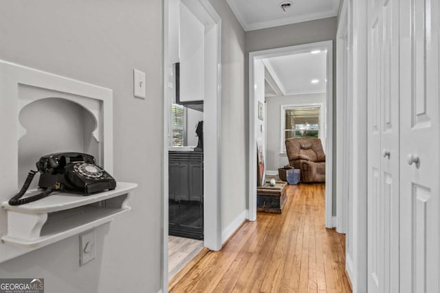195 Sylvan Rd, Athens, GA 30606 - corridor featuring crown molding and light wood-style flooring