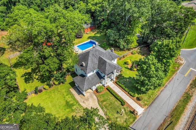 205 Cobb St, Palmetto, GA 30268 - view from above of property with a pool
