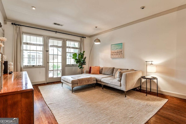 55 Delmont Dr NE Unit C3, Atlanta, GA 30305 - living area featuring wood finished floors and ornamental molding