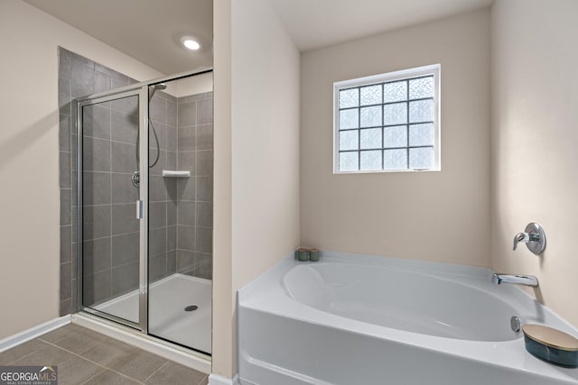 5804 Screech Owl Dr, Flowery Branch, GA 30542 - full bath featuring a bath, a stall shower, and tile patterned floors