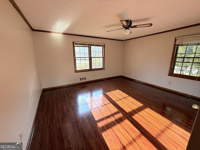 601 Clubland Cir SE, Conyers, GA 30094 - unfurnished room with wood finished floors, ceiling fan, and crown molding