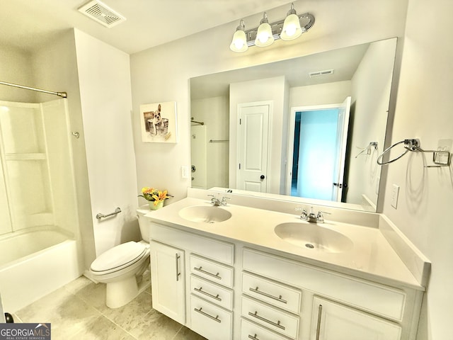 5599 Wheeler Ridge Rd, Auburn, GA 30011 - full bath with double vanity, shower / bath combination, and tile patterned floors
