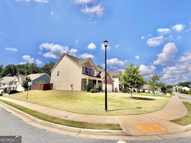 5599 Wheeler Ridge Rd, Auburn, GA 30011 - view of property exterior featuring brick siding, a residential view, and a garage