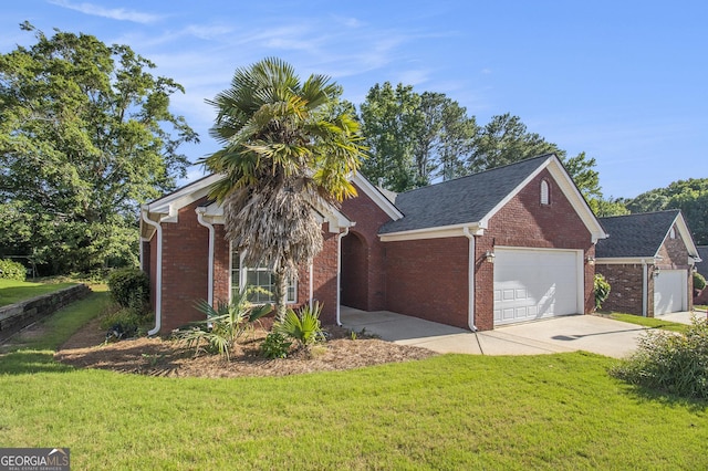 286 Prominent Loop, Mcdonough, GA 30253 - view of front of house with a front lawn, brick siding, driveway, and a shingled roof