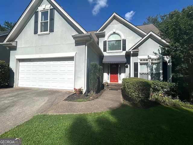 1469 Crescent Walk, Decatur, GA 30033 - traditional-style house with stucco siding, driveway, and an attached garage