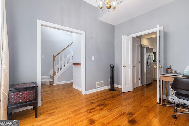 1469 Crescent Walk, Decatur, GA 30033 - office with light wood-type flooring and a chandelier