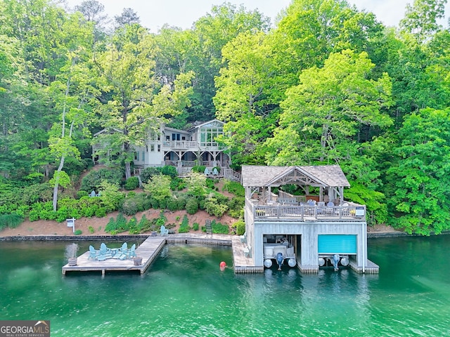 165 Pepe Rd, Clayton, GA 30525 - dock area featuring a water view, a gazebo, and a wooded view
