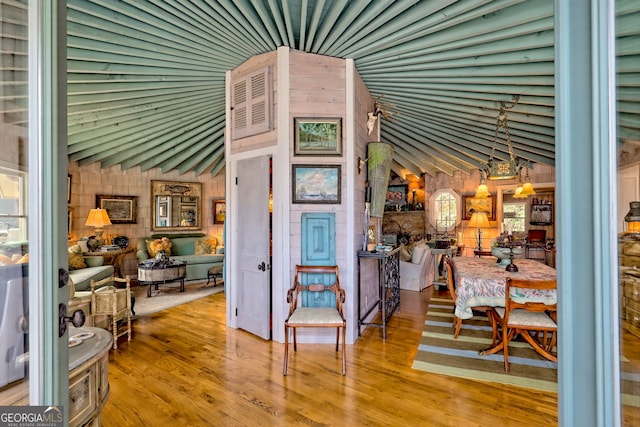 165 Pepe Rd, Clayton, GA 30525 - dining space featuring wood finished floors and high vaulted ceiling