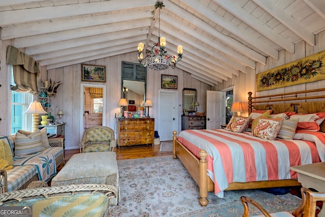 165 Pepe Rd, Clayton, GA 30525 - bedroom featuring wood finished floors and wooden walls