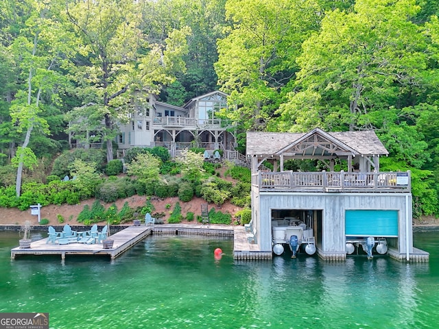 165 Pepe Rd, Clayton, GA 30525 - dock area featuring a water view, a gazebo, and a forest view